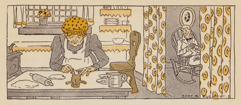El hombre de jengibre, un cuento de Nueva Inglaterra (litografía en color) de Bert Elliott