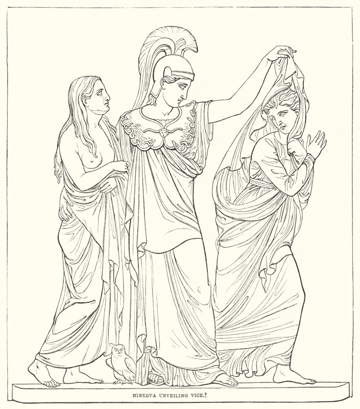 Minerva desvelando el vicio de Bertel after Thorvaldsen