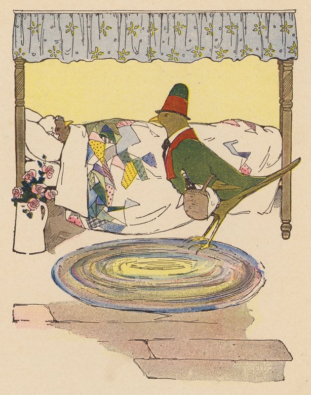 Canción infantil: Little Jenny Wren (litografía en color) de Blanche Fisher Wright