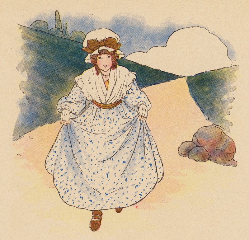 Canción infantil: Little Polly Flinders (litografía en color) de Blanche Fisher Wright