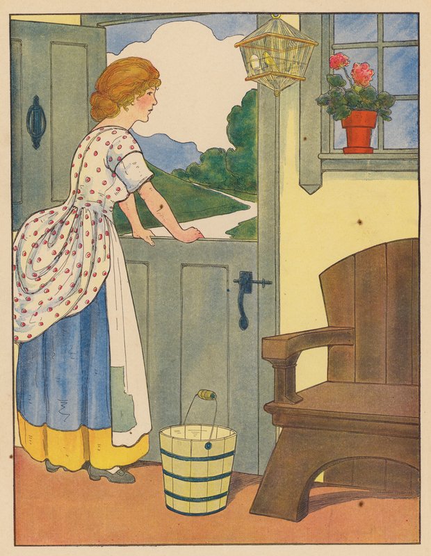 Canción infantil: El manojo de cintas azules (litografía en color) de Blanche Fisher Wright