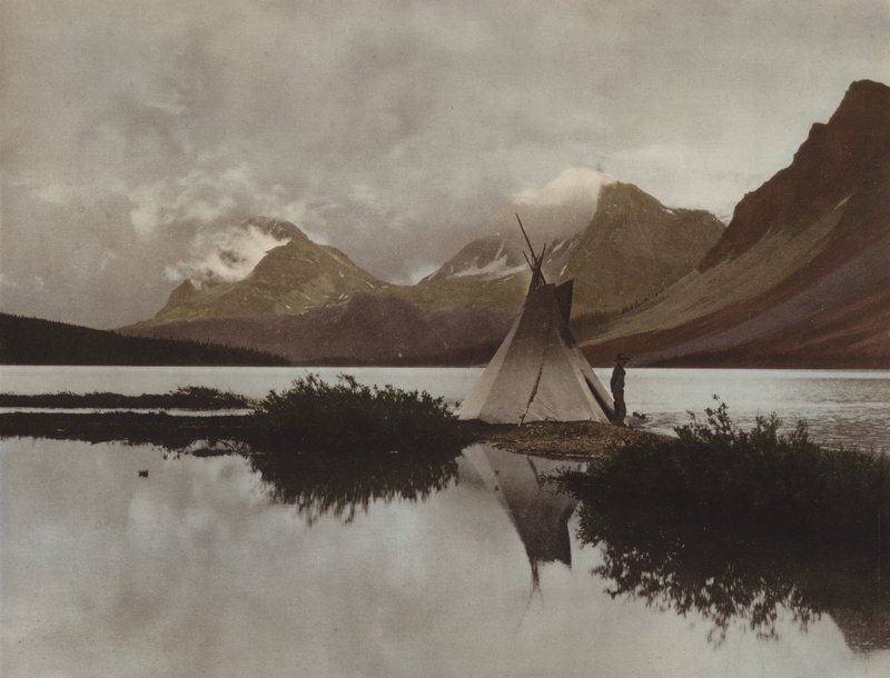 Lago Bow (foto en color) de Byron Hill Harmon