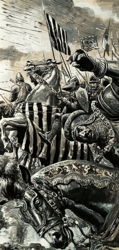 Franceses bajo fuego en la batalla de Agincourt de C.L. Doughty