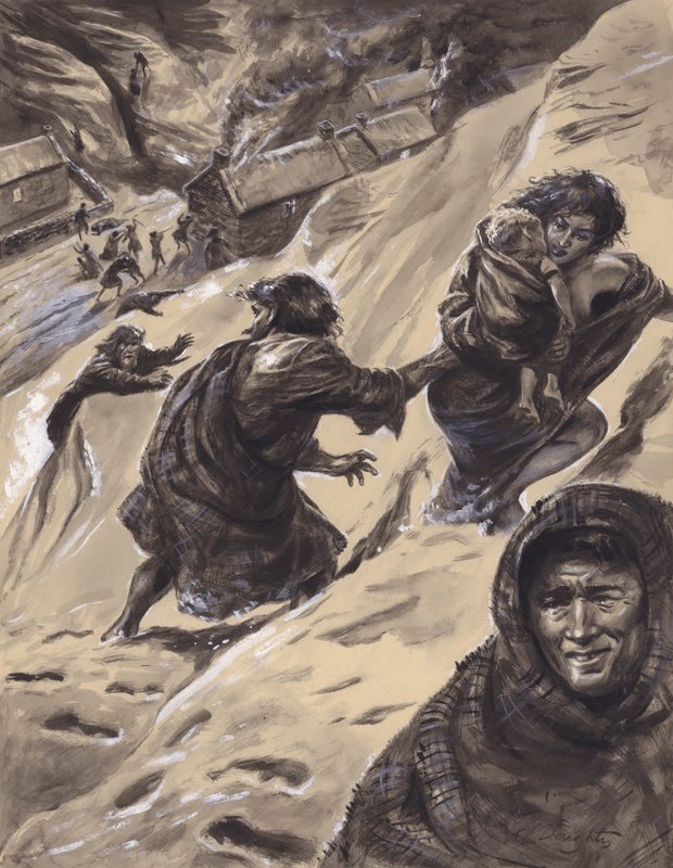 Masacre de Glencoe (gouache sobre papel) de C.L. Doughty