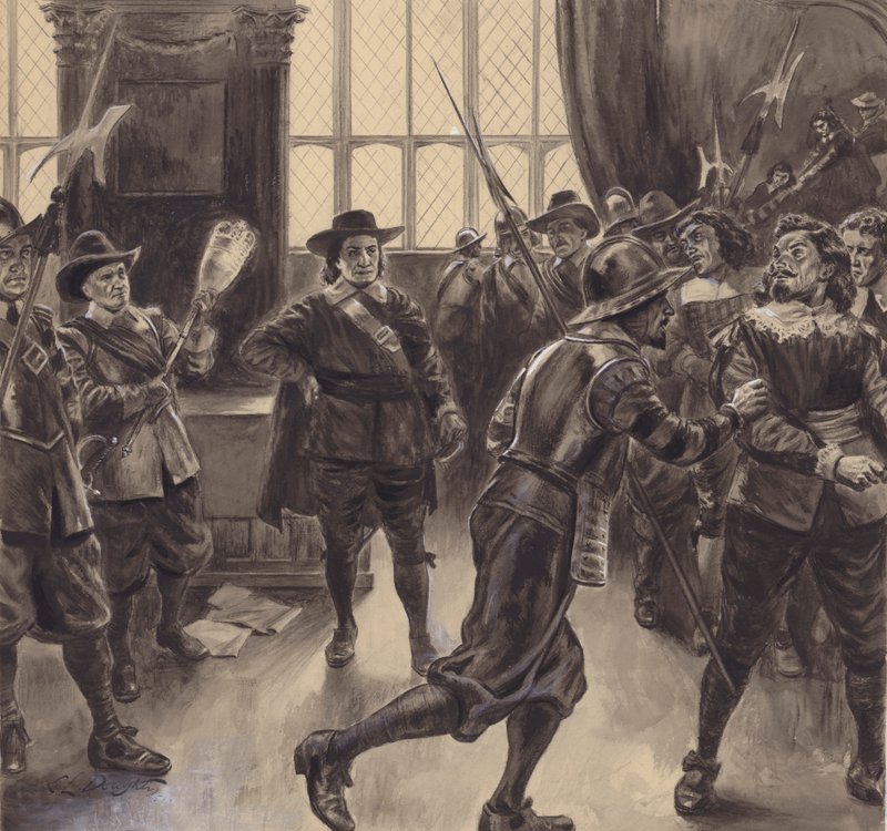 Oliver Cromwell expulsa a los miembros restantes de la Cámara de los Comunes de C.L. Doughty