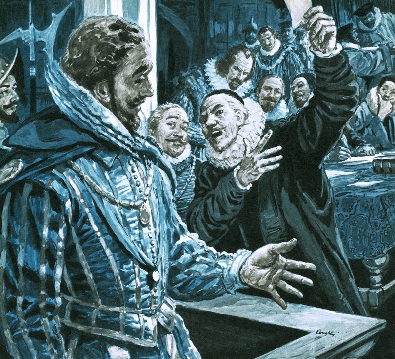 Sir Walter Raleigh se defiende de las acusaciones de Edward Coke de C.L. Doughty