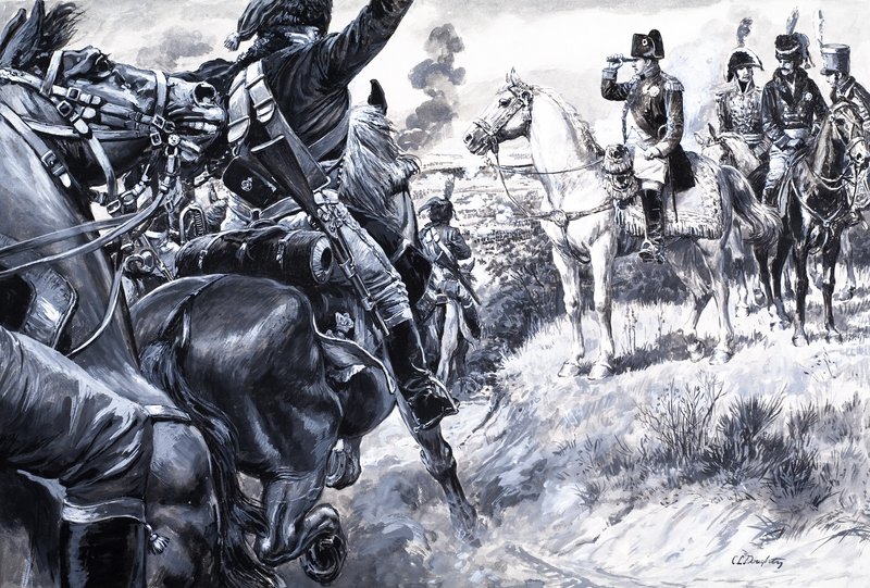 El corso que conquistó Europa, de "La historia de Francia" (gouache sobre papel) de C.L. Doughty
