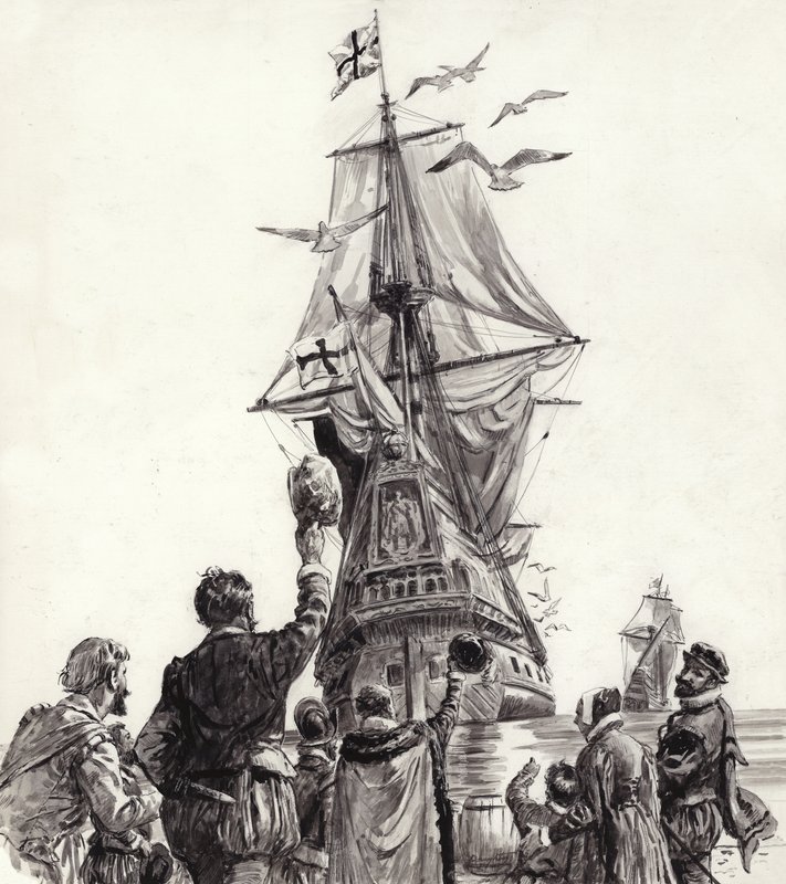 La cierva dorada (gouache sobre papel) de C.L. Doughty