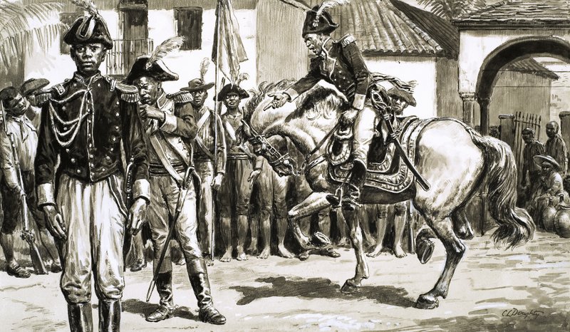 Cuando las fuerzas británicas invadieron St. Domingue, las fuerzas lideradas por Toussaint Louverture contraatacaron. de C.L. Doughty