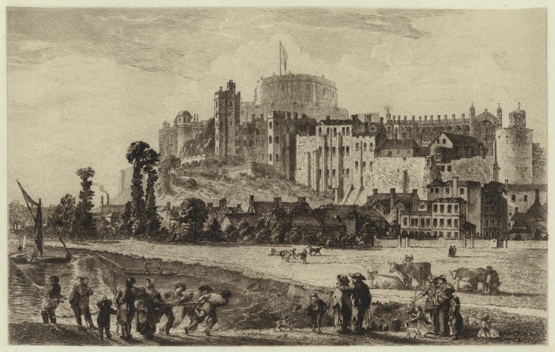 Castillo de Windsor en el Siglo XVIII (grabado) de C.O. Murray