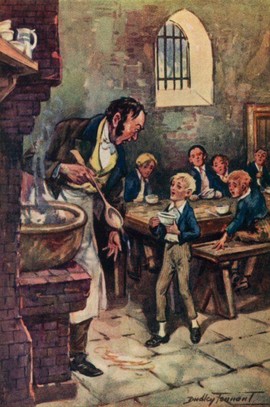 Ilustración para Oliver Twist de Charles Dickens (litografía en color) de C. Dudley (after) Tennant