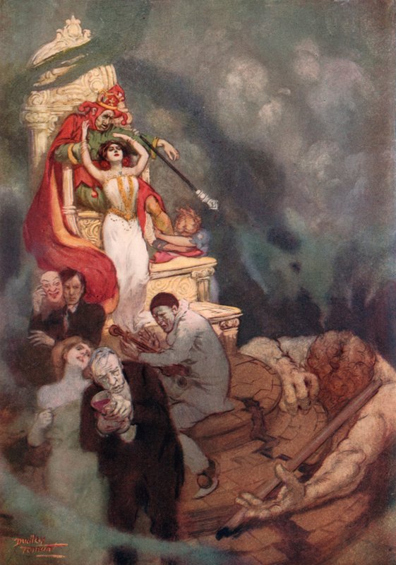 La muerte del trabajo (litografía en color) de C. Dudley (after) Tennant