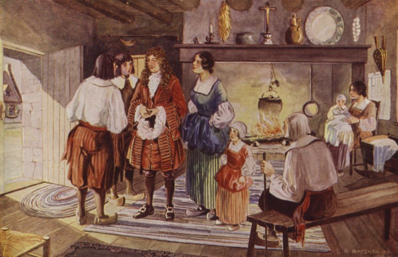 Visita del Intendente (litografía en color) de Canadian School