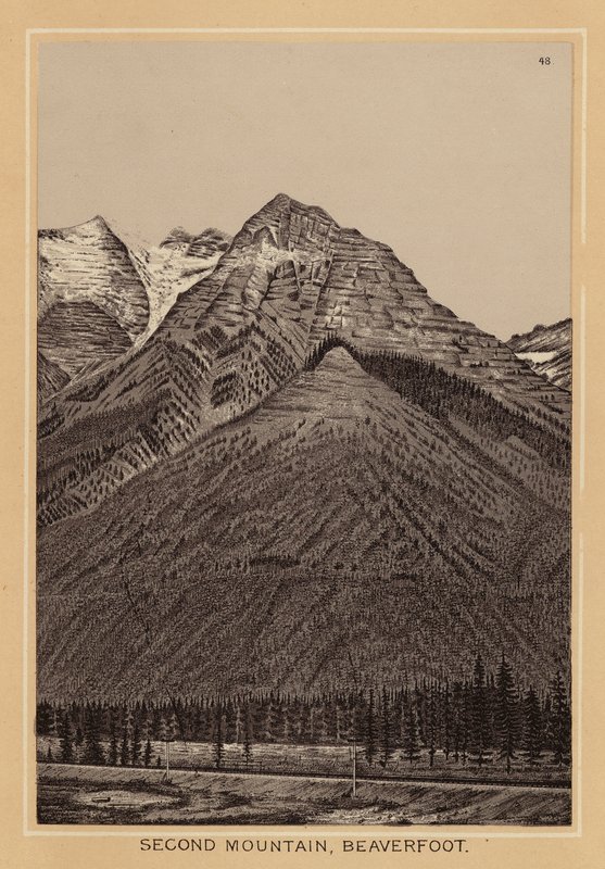 Canadá: Segunda Montaña, Beaverfoot (litografía) de Canadian School