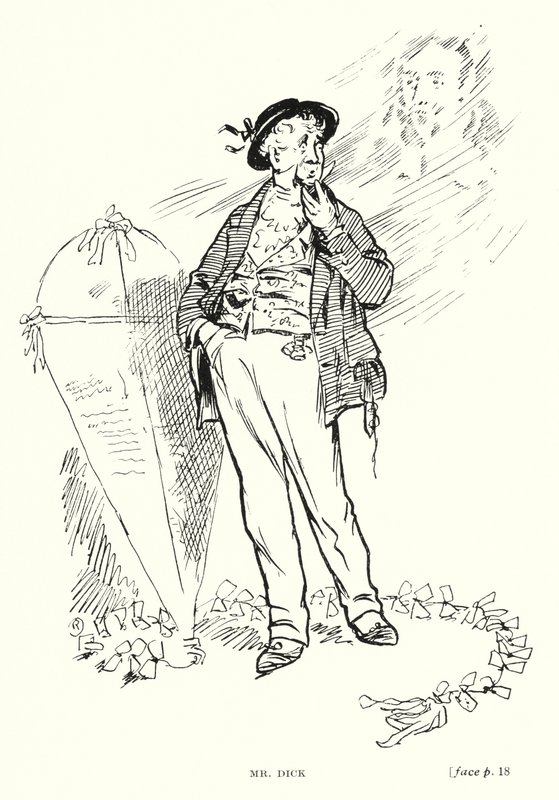 Personaje de Dickens: Sr. Dick (litografía) de Captain Edward Henry Handley Read