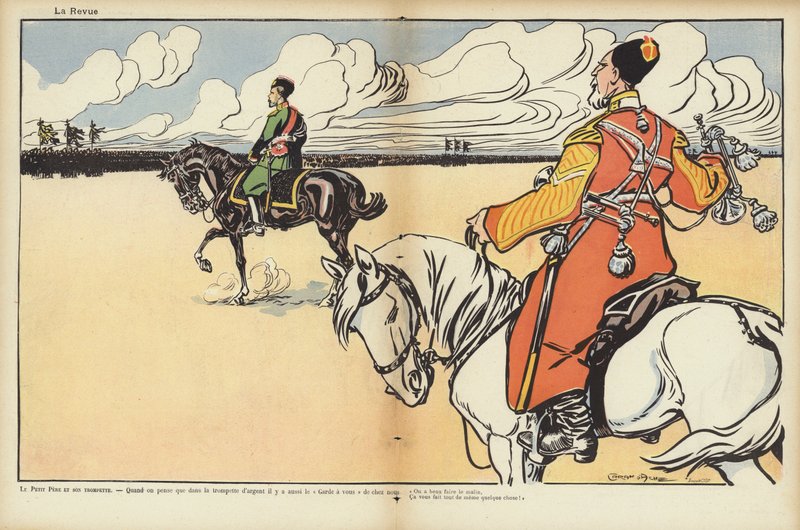 Visita del Presidente Loubet a Rusia, ilustración para Le Rire de Caran d Ache