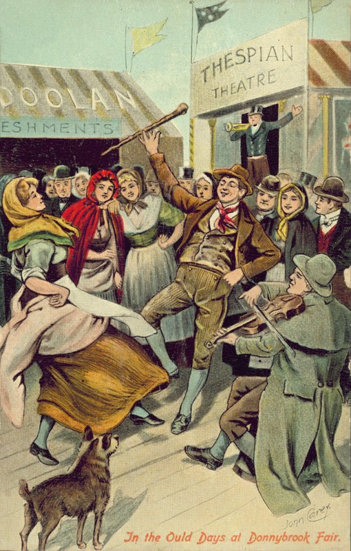 In the ould days at Donnybrook Fair (litografía en color) de Carey Carey