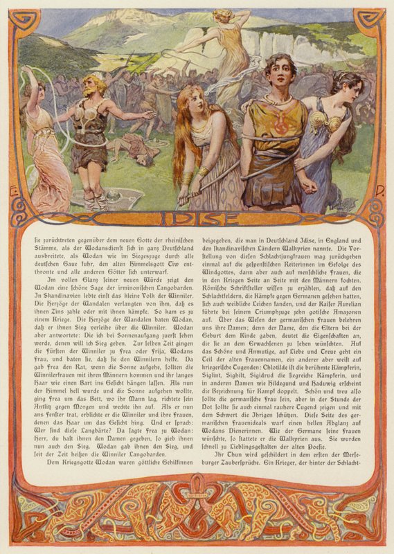 Idis, diosa germánica (litografía en color) de Carl Emil Doepler