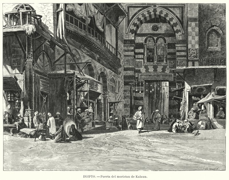 Entrada al Complejo de Qalawun, El Cairo, Egipto de Carl Friedrich Heinrich (after) Werner