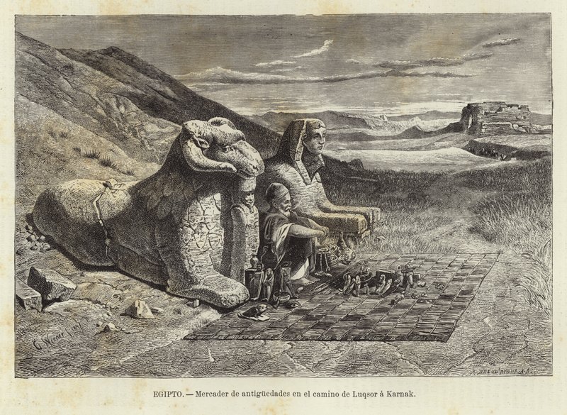 Comerciante de antigüedades en el camino de Luxor a Karnak de Carl Friedrich Heinrich Werner