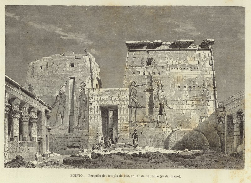 Egipto - Columnata del Templo de Isis en la isla de Filae de Carl Friedrich Heinrich Werner