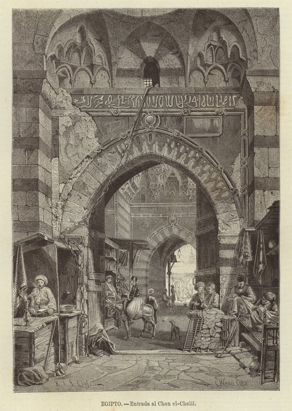 Egipto - Entrada a Khan el-Khalili de Carl Friedrich Heinrich Werner