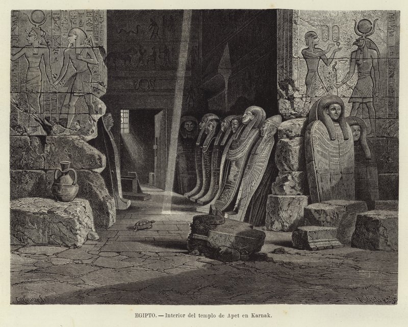 Egipto - Interior del templo de Opet en Karnak de Carl Friedrich Heinrich Werner