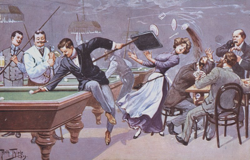 Escena cómica en una sala de billar de Carl Robert Arthur Thiele