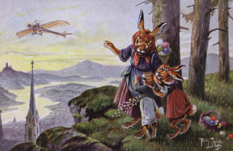 Conejos discutiendo un avión de Carl Robert Arthur Thiele