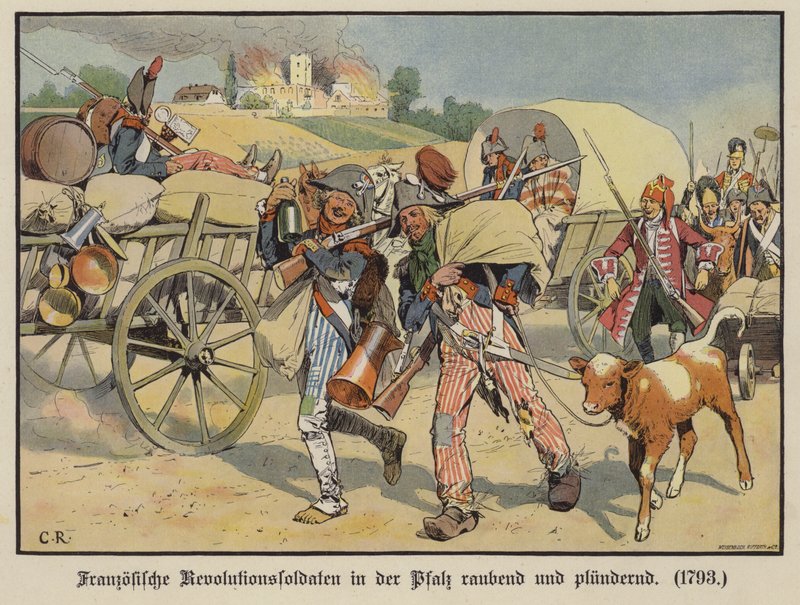 Soldados franceses robando y saqueando en el Palatinado de Carl Röchling
