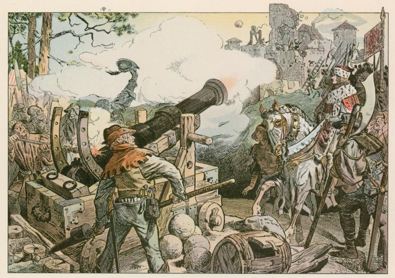 Federico I (1371-1440) luchando contra la familia Von Quitzow en 1414 de Carl Rohling