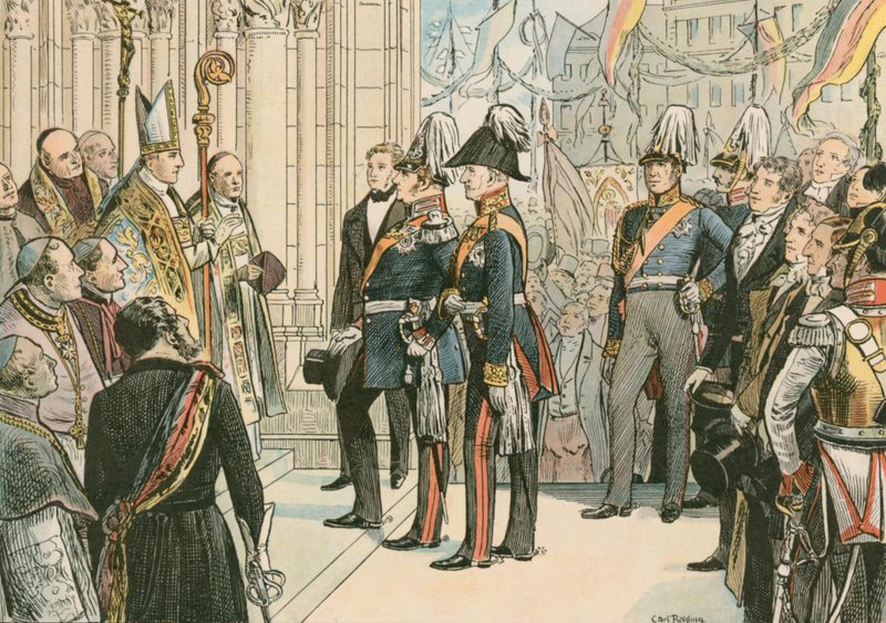 Federico Guillermo IV, Rey de Prusia, en la Catedral de Colonia en 1848 de Carl Rohling