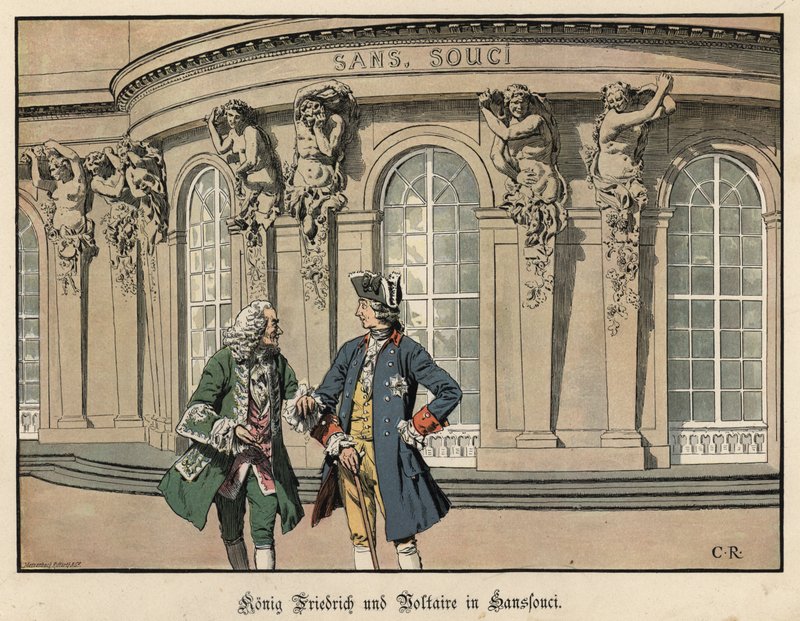 Federico el Grande y Voltaire en Sanssouci de Carl Röchling