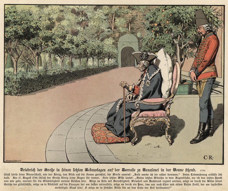Federico el Grande de Prusia en su vejez de Carl Röchling