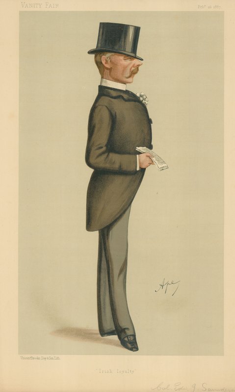 Coronel Edward J Saunderson, Lealtad Irlandesa, 26 de Febrero de 1887, caricatura de Vanity Fair de Carlo Pellegrini