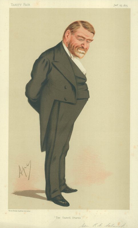 General Robert Cumming Schenck, EE.UU., 23 de enero de 1875, caricatura de Vanity Fair de Carlo Pellegrini
