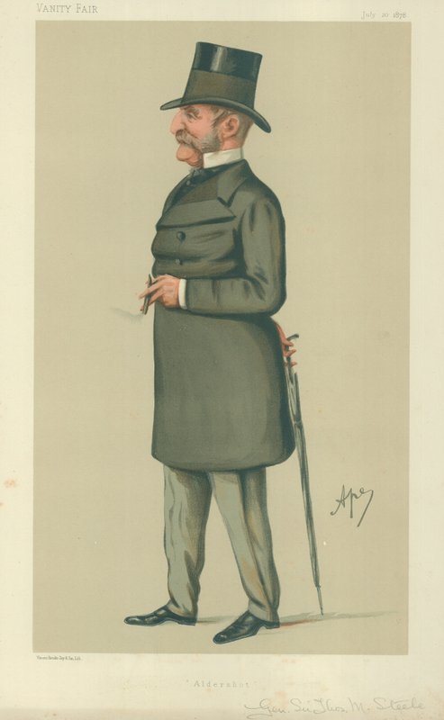 General Sir Thomas Montagu Steele, Aldershot, 20 de julio de 1878, caricatura de Vanity Fair de Carlo Pellegrini