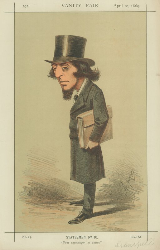 Rt Hon James Stansfeld, Pour encourager les autres, 10 de abril de 1869, caricatura de Vanity Fair de Carlo Pellegrini