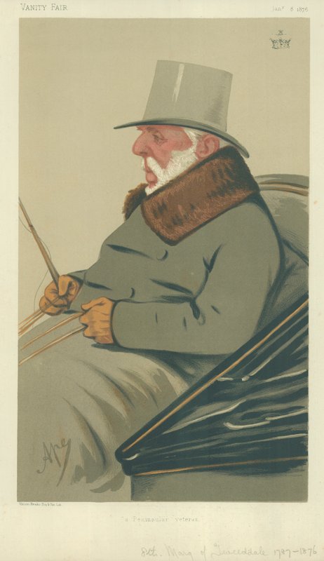 El Marqués de Tweddale, Un Veterano Peninsular, 8 de enero de 1876, caricatura de Vanity Fair de Carlo Pellegrini