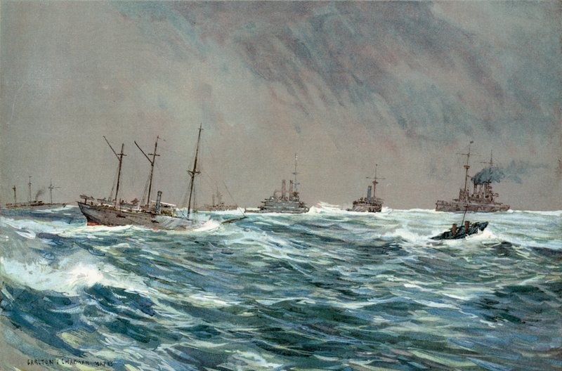 Buques de guerra de los Estados Unidos en un clima tormentoso frente a la costa cubana de Carlton Theodore Chapman