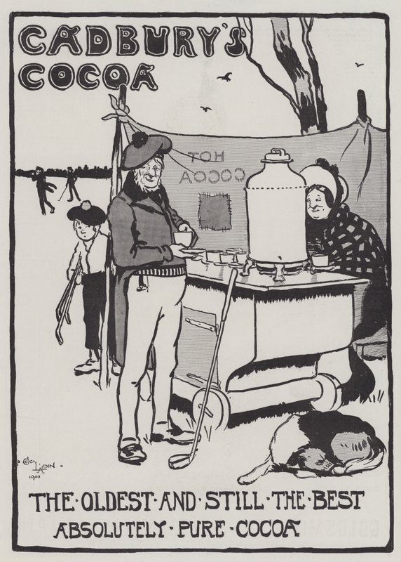 Anuncio, Cocoa de Cadbury de Cecil Charles Windsor Aldin