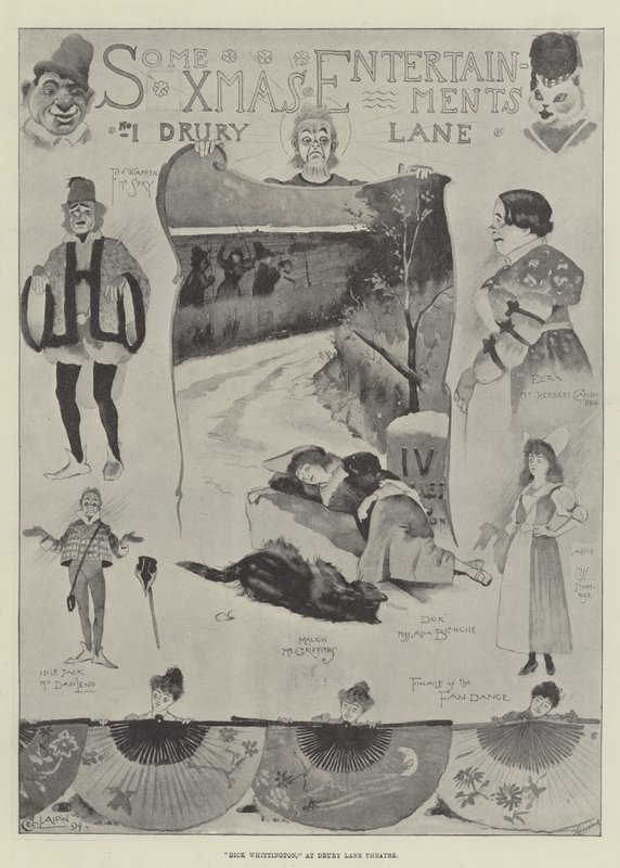 Dick Whittington, en el Teatro Drury Lane de Cecil Charles Windsor Aldin
