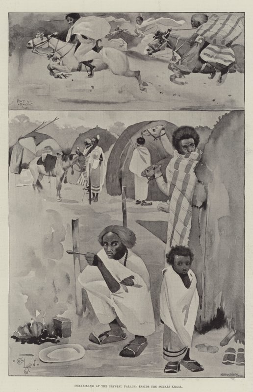 Somalilandia en el Crystal Palace, dentro del Kraal somalí de Cecil Charles Windsor Aldin