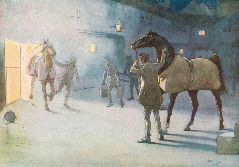 Vi a James venir a través del humo, liderando a Ginger de Cecil Charles Windsor Aldin