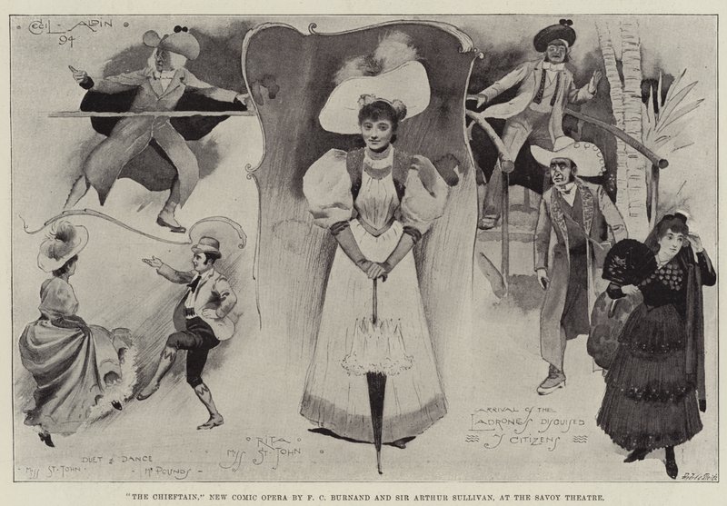 El jefe, nueva ópera cómica de F. C. Burnard y Sir Arthur Sullivan, en el Teatro Savoy de Cecil Charles Windsor Aldin