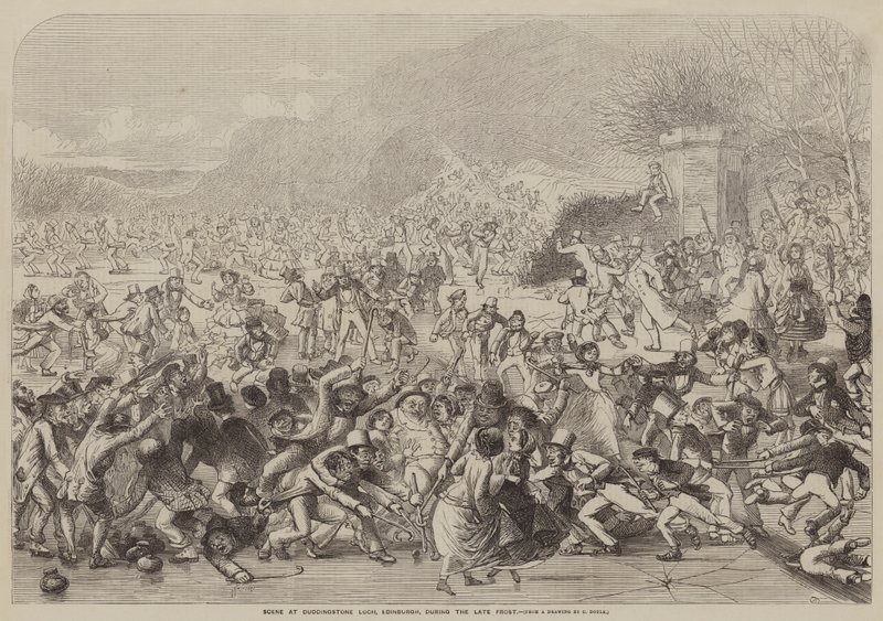 Escena en Duddingstone Loch, Edimburgo, durante la última helada de Charles Altamont Doyle