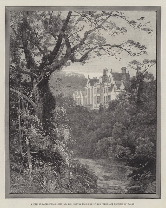 Una mirada a Sandringham, Norfolk, la residencia campestre del Príncipe y la Princesa de Gales de Charles Auguste Loye
