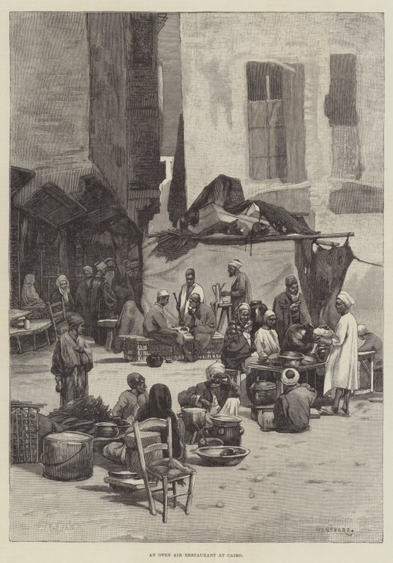 Un Restaurante al Aire Libre en El Cairo de Charles Auguste Loye