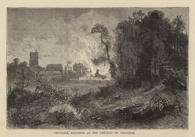 Explosión de cartucho en el Château de Vincennes de Charles Auguste Loye