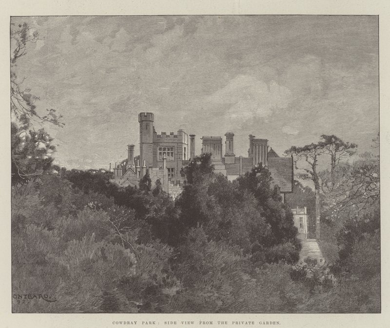 Cowdray Park, vista lateral desde el jardín privado de Charles Auguste Loye